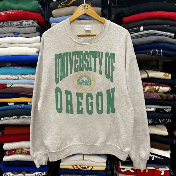 Vintage University of Oregon Retro Jersey NCAA Oregon Ducks Football Sweatshirt - Picture 1 of 2